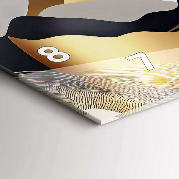 Vízszintes üvegóra Absztrakt arany hegyek