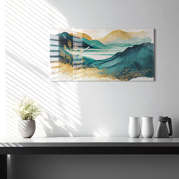 Vízszintes üvegóra Hegyi táj