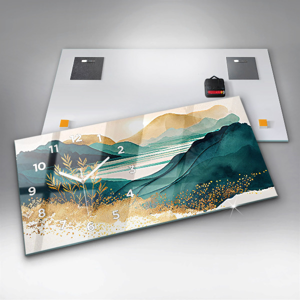 Vízszintes üvegóra Hegyi táj