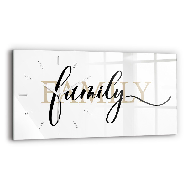 Vízszintes üvegóra A Family felirat