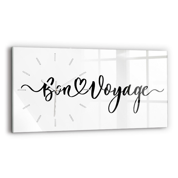 Vízszintes üvegóra Bon voyage felirat