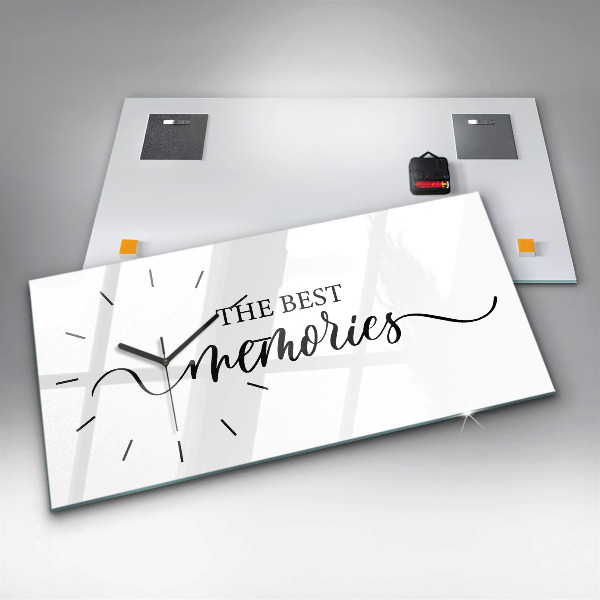 Vízszintes üvegóra Emlékek felirat