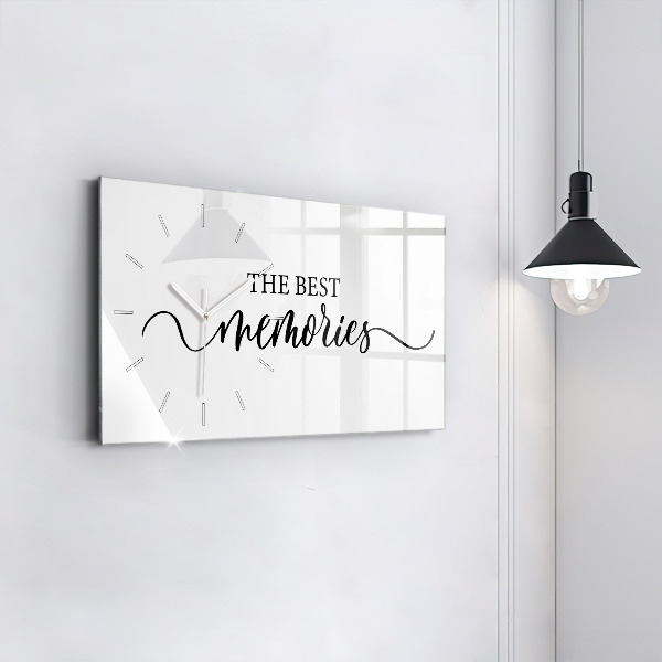 Vízszintes üvegóra Emlékek felirat