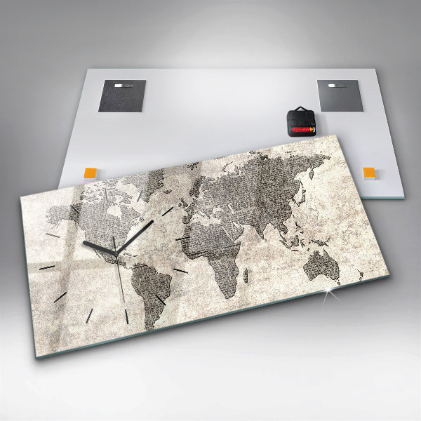 Vízszintes üvegóra Világtérkép újság