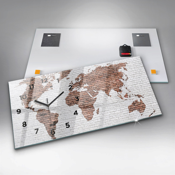 Vízszintes üvegóra Tégla világtérkép