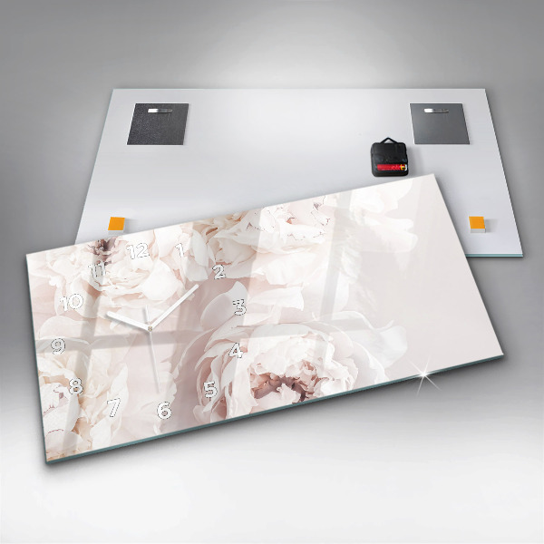 Vízszintes üvegóra Bazsarózsa virágok