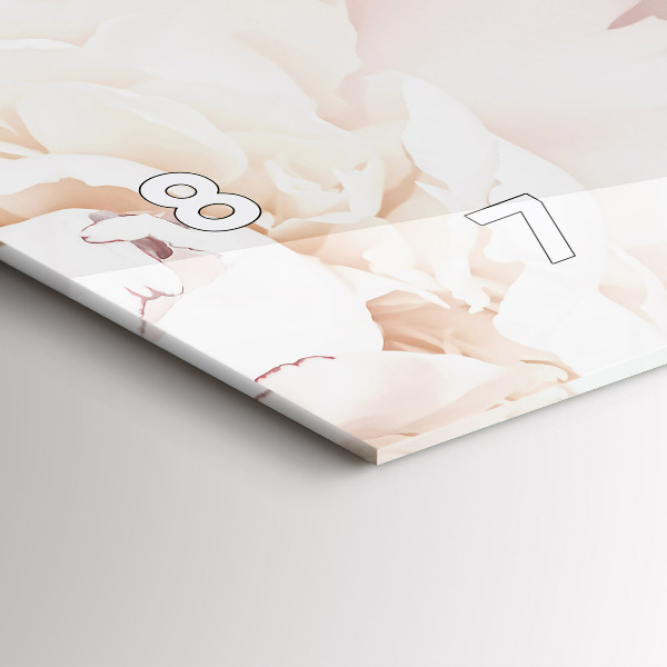 Vízszintes üvegóra Bazsarózsa virágok