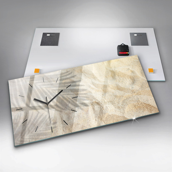 Vízszintes üvegóra Pálmafa árnyék homok