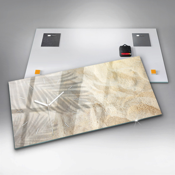 Vízszintes üvegóra Pálmafa árnyék homok