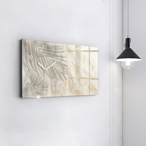 Vízszintes üvegóra Pálmafa árnyék homok