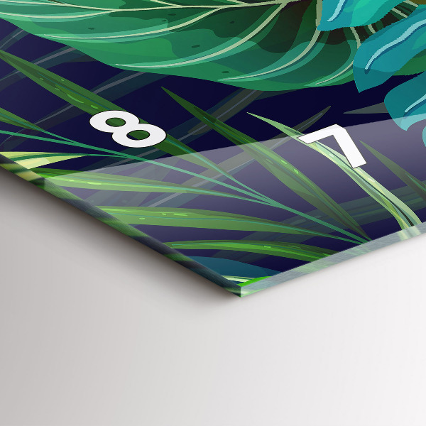 Vízszintes üvegóra Egzotikus levelek