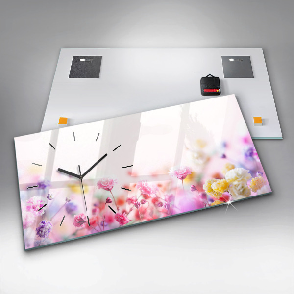 Vízszintes üvegóra Virágok a réten