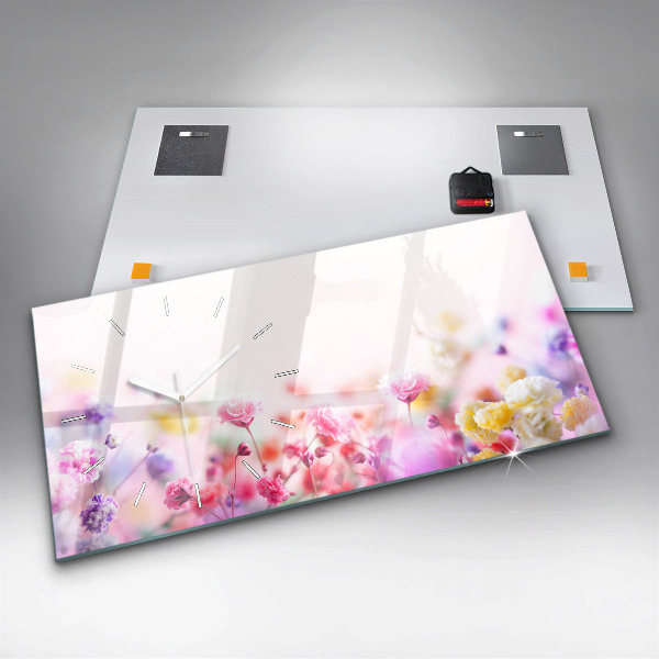 Vízszintes üvegóra Virágok a réten