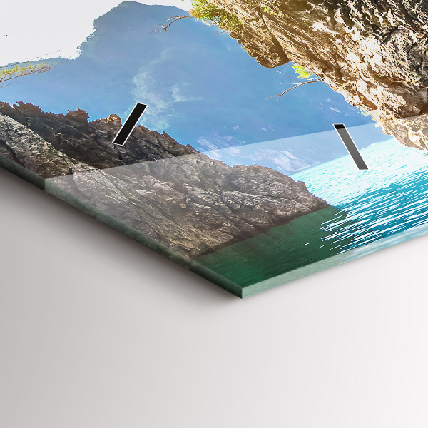 Vízszintes üvegóra Tó fák természet