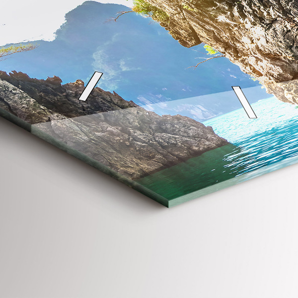 Vízszintes üvegóra Tó fák természet