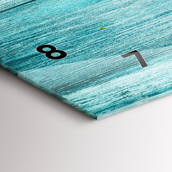 Vízszintes üvegóra Kék régi fa