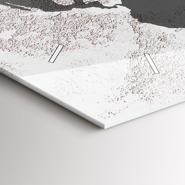 Vízszintes üvegóra Világtérkép beton