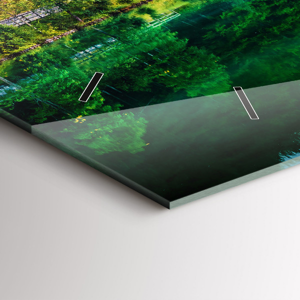 Vízszintes üvegóra Tó táj