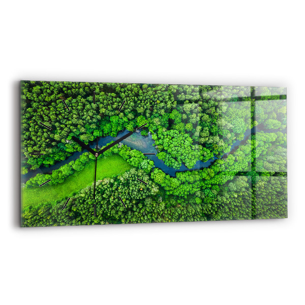 Vízszintes üvegóra Folyó az erdőben