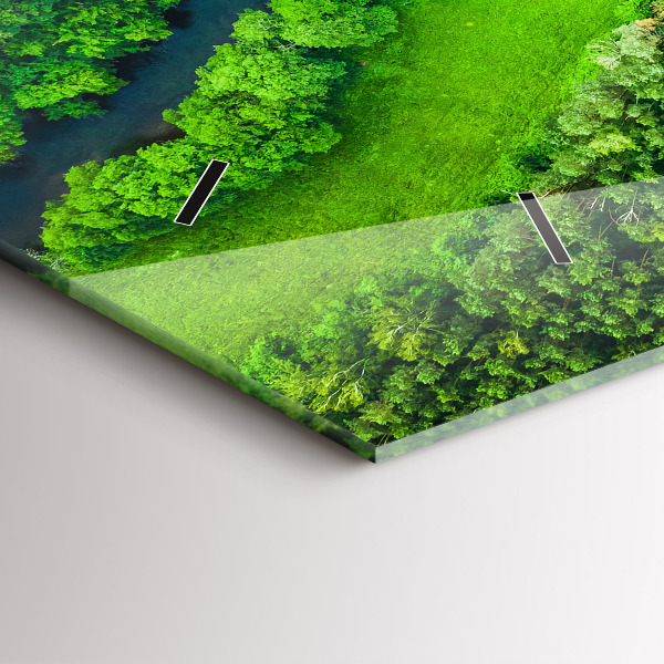 Vízszintes üvegóra Folyó az erdőben