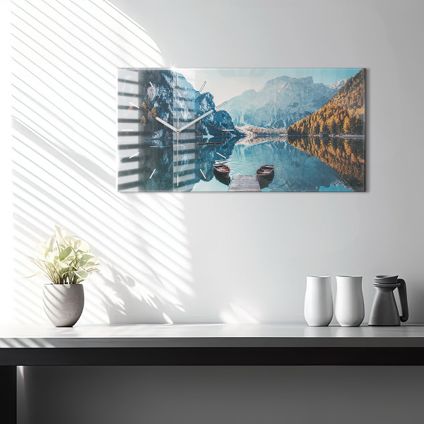 Vízszintes üvegóra Csónakok a tavon