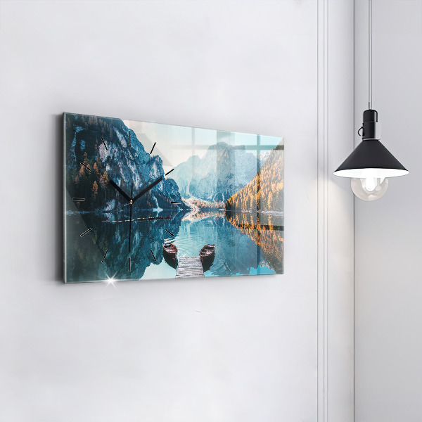 Vízszintes üvegóra Csónakok a tavon