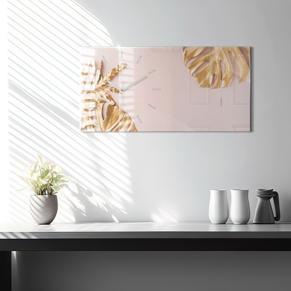 Vízszintes üvegóra Arany trópusi levelek