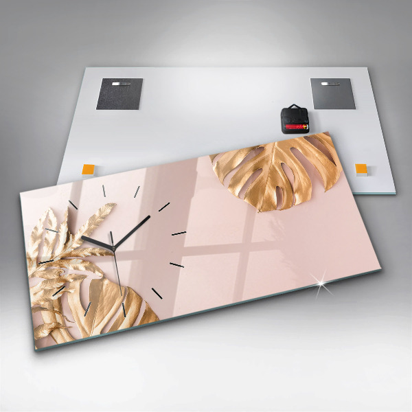 Vízszintes üvegóra Arany trópusi levelek