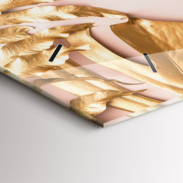 Vízszintes üvegóra Arany trópusi levelek