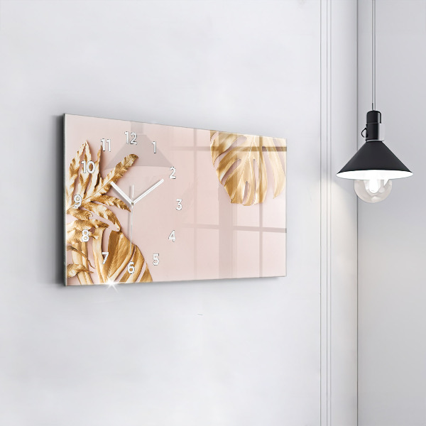 Vízszintes üvegóra Arany trópusi levelek