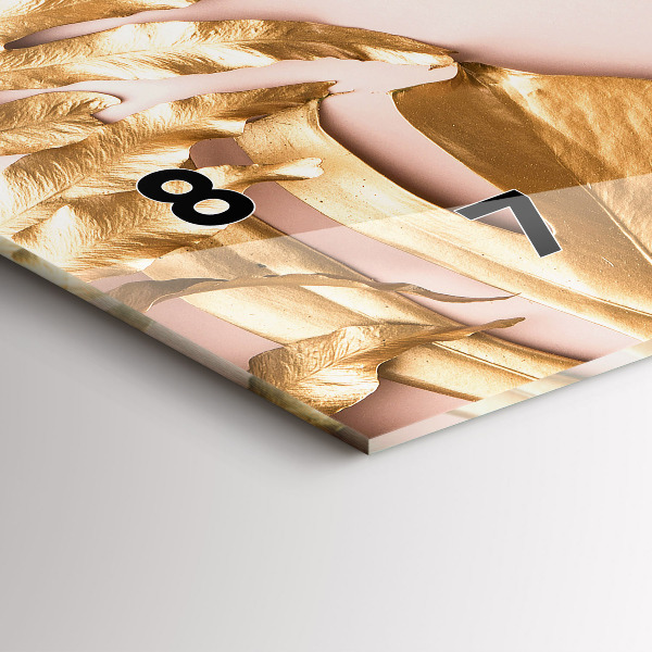 Vízszintes üvegóra Arany trópusi levelek