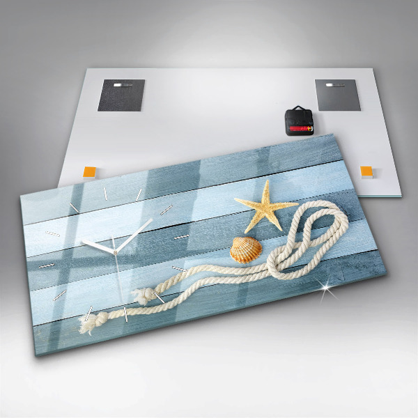 Vízszintes üvegóra Deszkák csíkok és héj