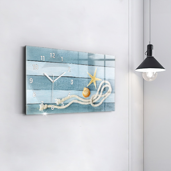 Vízszintes üvegóra Deszkák csíkok és héj