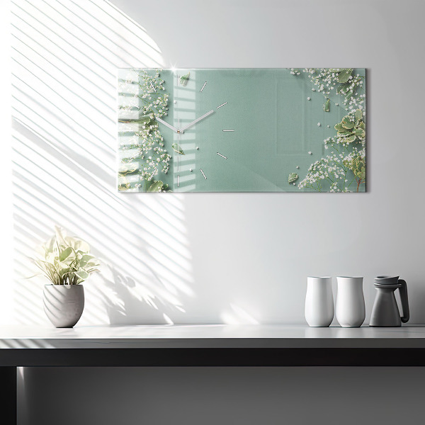 Vízszintes üvegóra Finom virágok