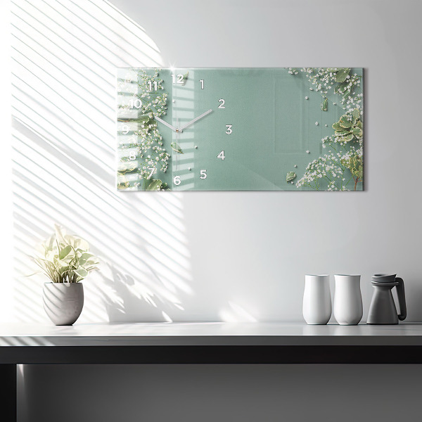 Vízszintes üvegóra Finom virágok