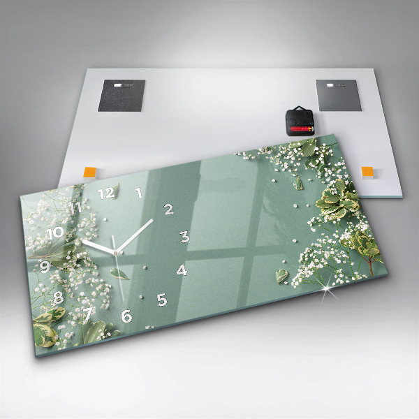 Vízszintes üvegóra Finom virágok