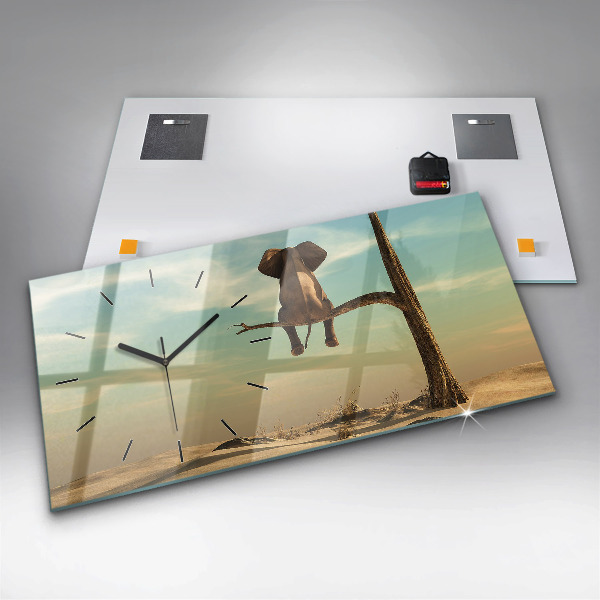 Vízszintes üvegóra Elefánt a fán