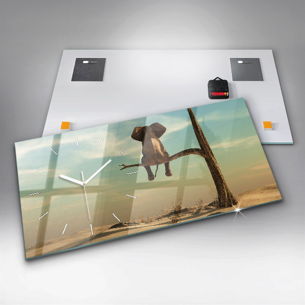 Vízszintes üvegóra Elefánt a fán