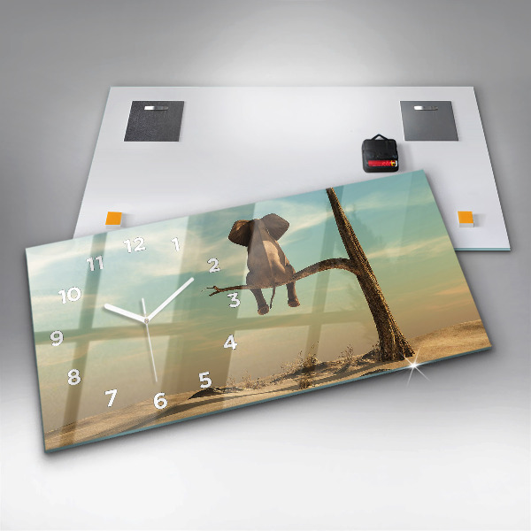 Vízszintes üvegóra Elefánt a fán