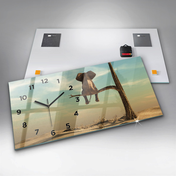 Vízszintes üvegóra Elefánt a fán