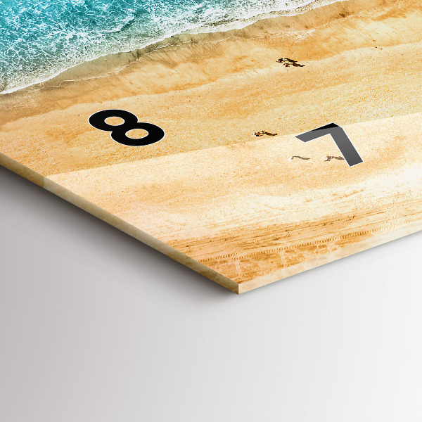 Vízszintes üvegóra tengerparti emberek