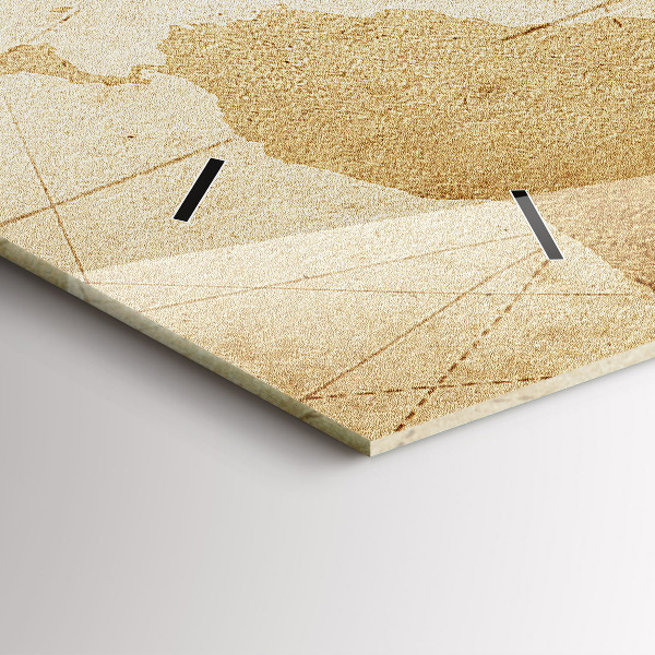 Vízszintes üvegóra Vintage világtérkép