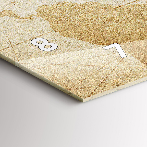 Vízszintes üvegóra Vintage világtérkép