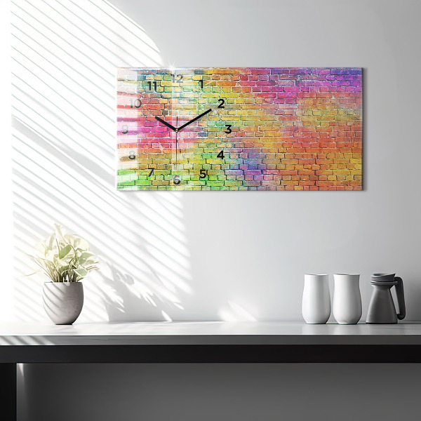 Vízszintes üvegóra Festett fal