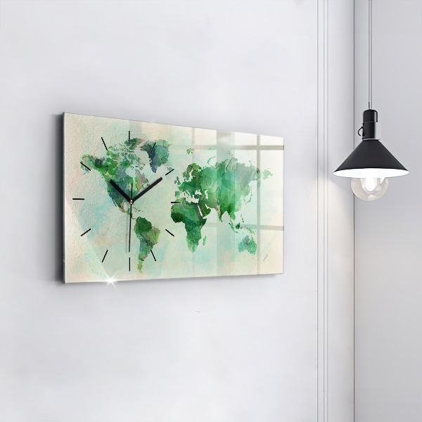 Vízszintes üvegóra Akvarell világtérkép