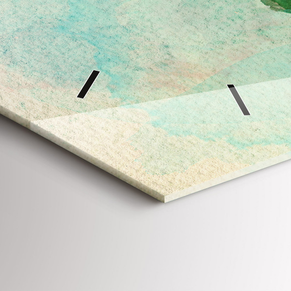 Vízszintes üvegóra Akvarell világtérkép