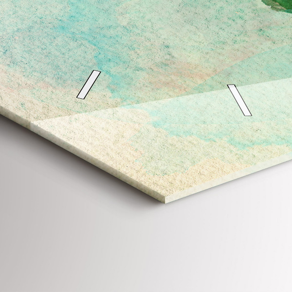 Vízszintes üvegóra Akvarell világtérkép