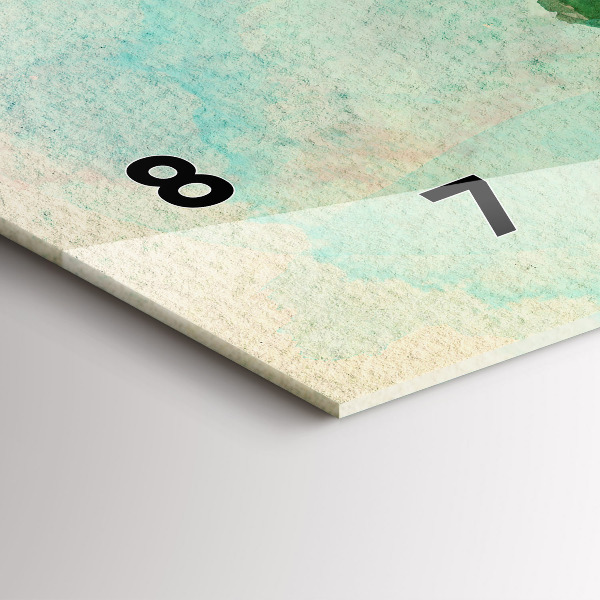 Vízszintes üvegóra Akvarell világtérkép