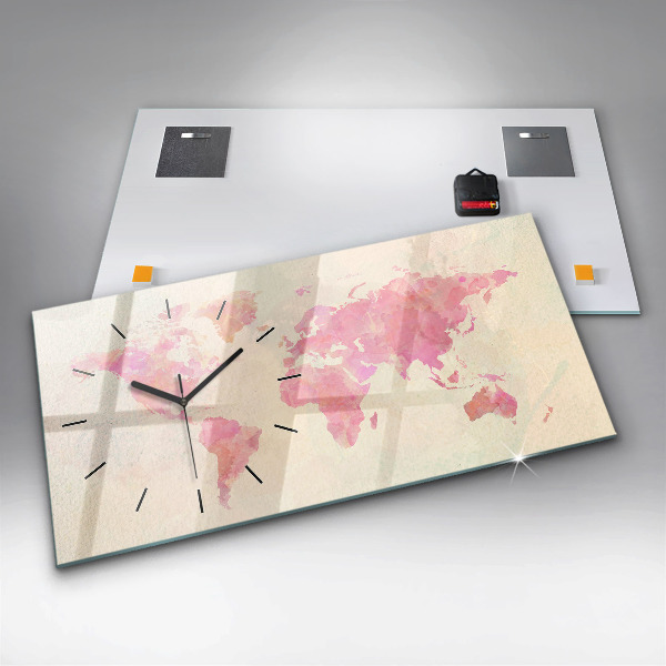 Vízszintes üvegóra Akvarell világtérkép