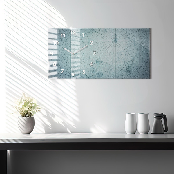 Vízszintes üvegóra Vintage térkép
